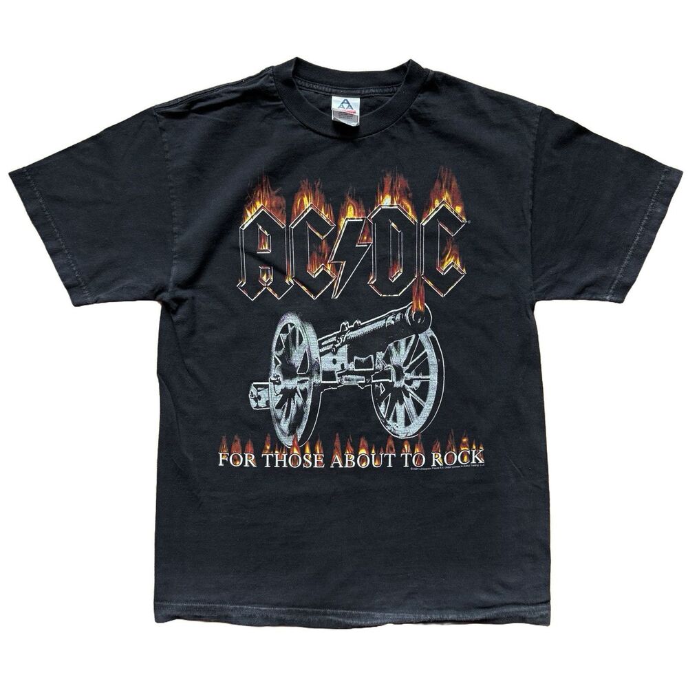 Vintage Y2K ACDC For Those About To Rock T Shirt Size M Black 2004